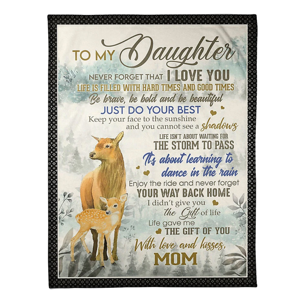 Family Just Do Your Best Daughter Gift Flannel Blanket For Cozy Bedroom Sofa Decor
