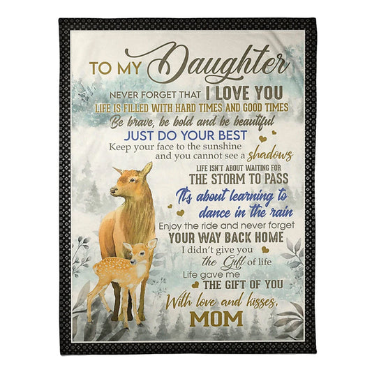 Family Just Do Your Best Daughter Gift Flannel Blanket For Cozy Bedroom Sofa Decor
