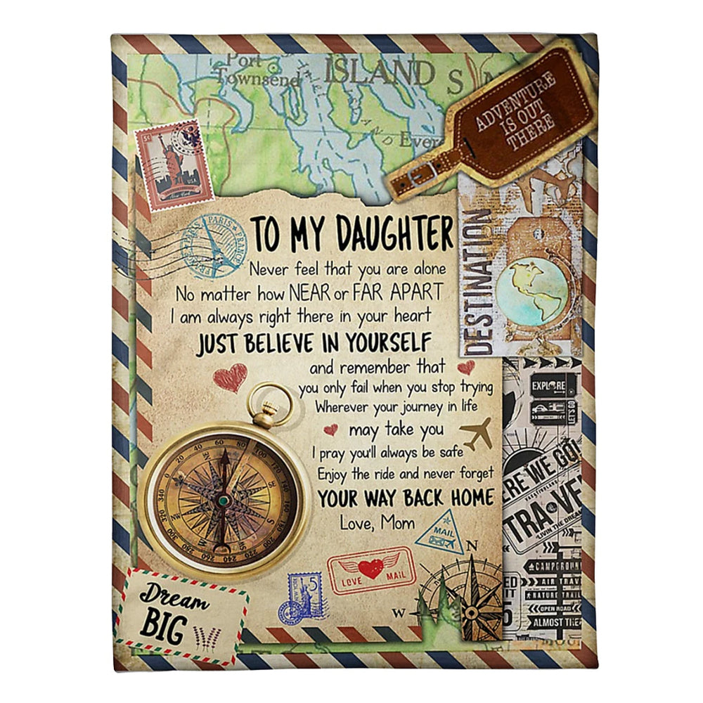 Family Love Believe In Yourself Daughter Gift Flannel Blanket For Cozy Bedroom Sofa Decor