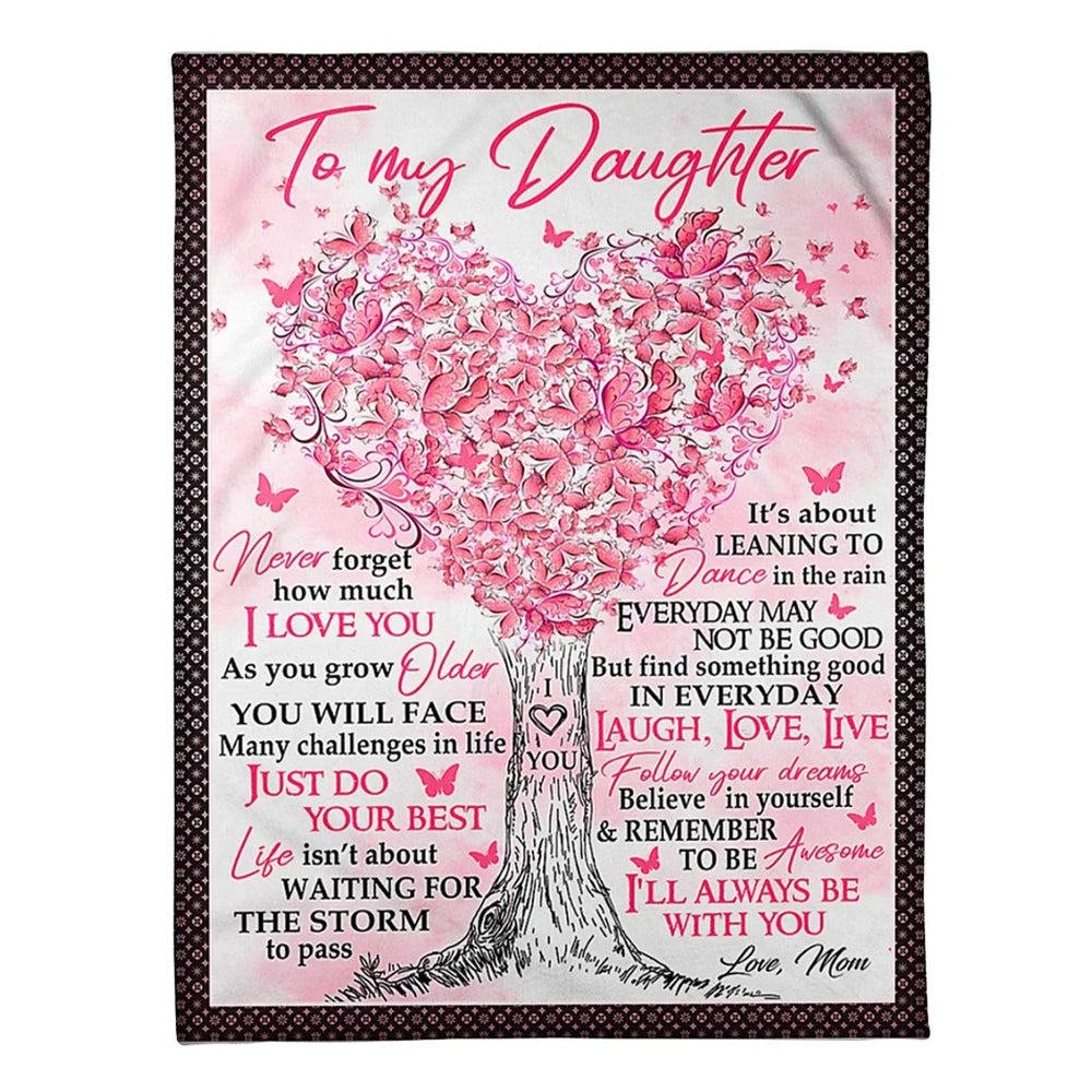 Family Love Follow Your Dreams Daughter Gift Flannel Blanket For Cozy Bedroom Sofa Decor