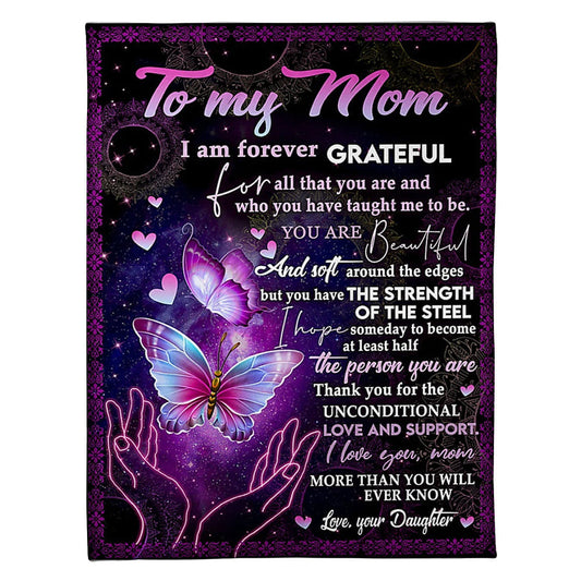 Family Love You Will Always Be My Loving Mother Flannel Blanket For Cozy Bedroom Sofa Decor