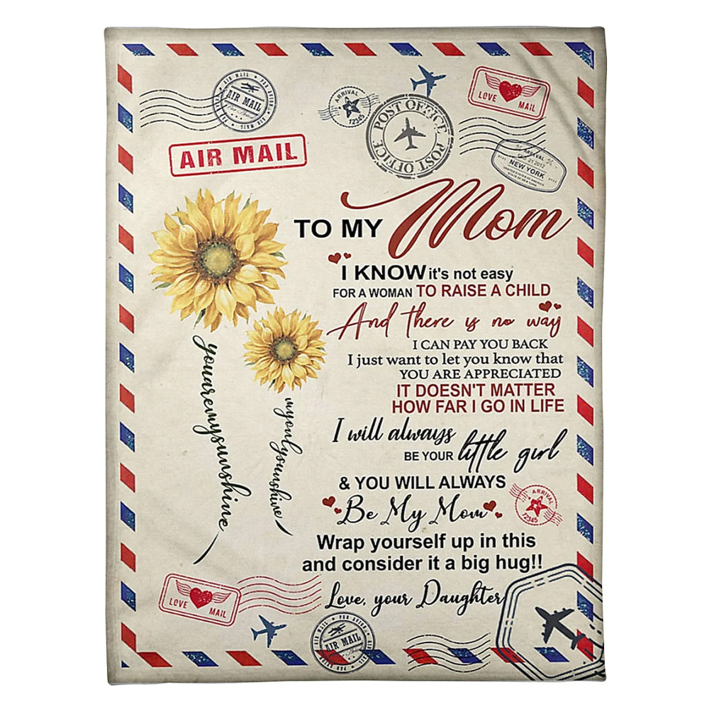 Loving Mom Family Gift Flannel Blanket For Cozy Bedroom Sofa Decor