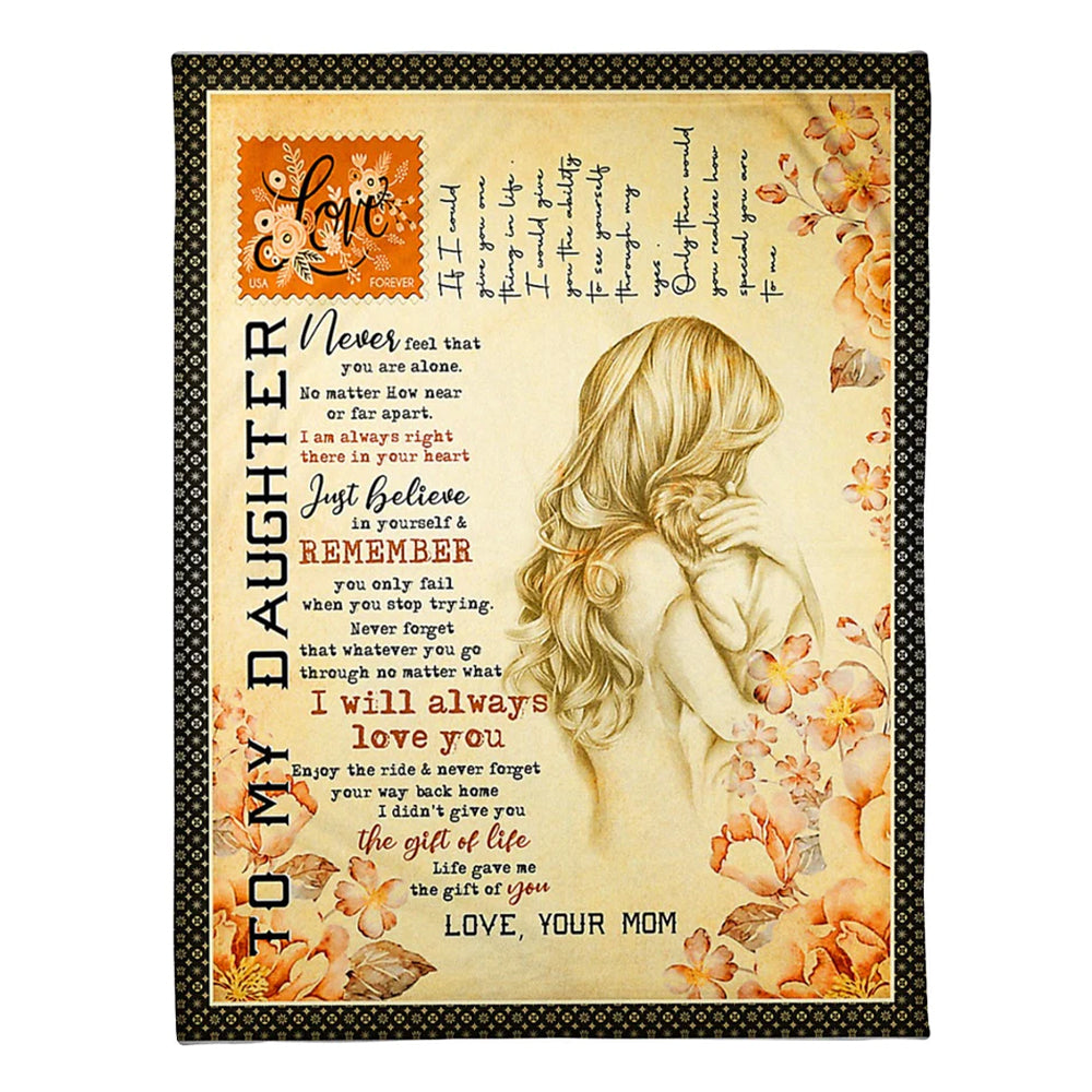 Family Mom Will Always Love You Daughter Gift Flannel Blanket For Cozy Bedroom Sofa Decor
