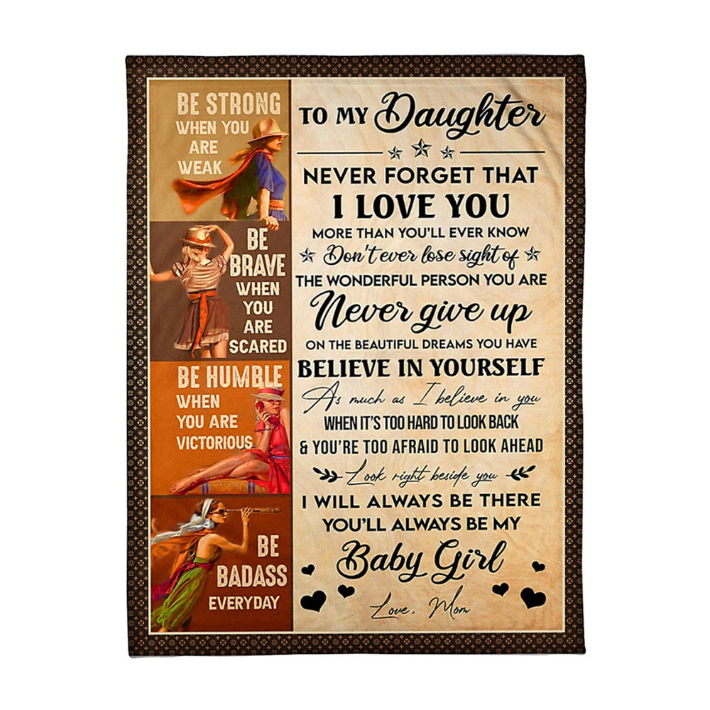 Family Never Forget That I Love You Mom To Daughter Flannel Blanket For Cozy Bedroom Sofa Decor