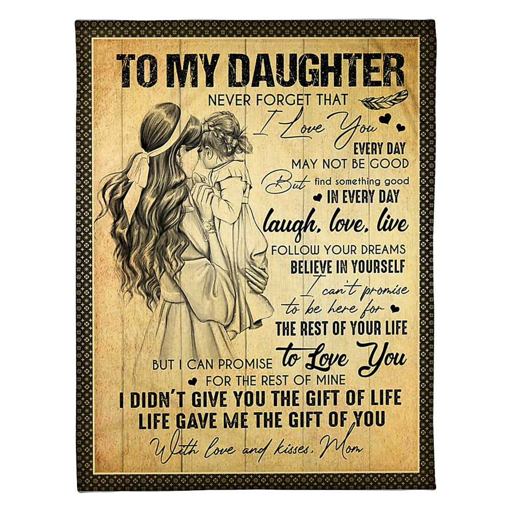Family The Gift Of Life Daughter Gift Flannel Blanket For Cozy Bedroom Sofa Decor