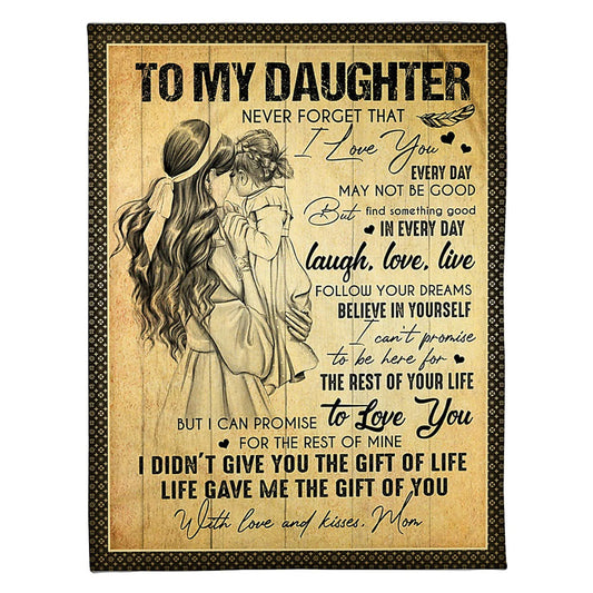 Family The Gift Of Life Daughter Gift Flannel Blanket For Cozy Bedroom Sofa Decor