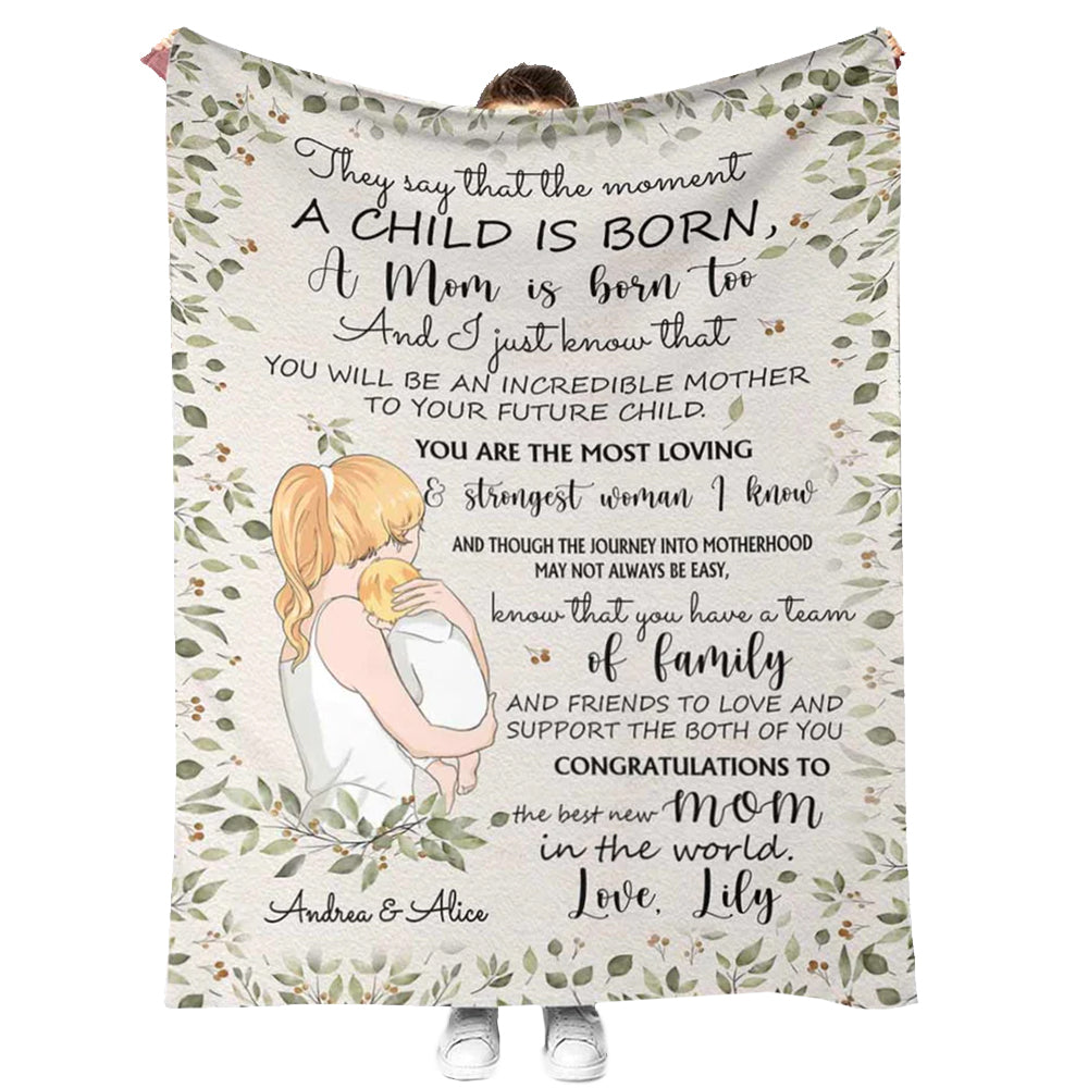 Family The Moment A Child Is Born Personalized Flannel Blanket For Cozy Bedroom Sofa Decor