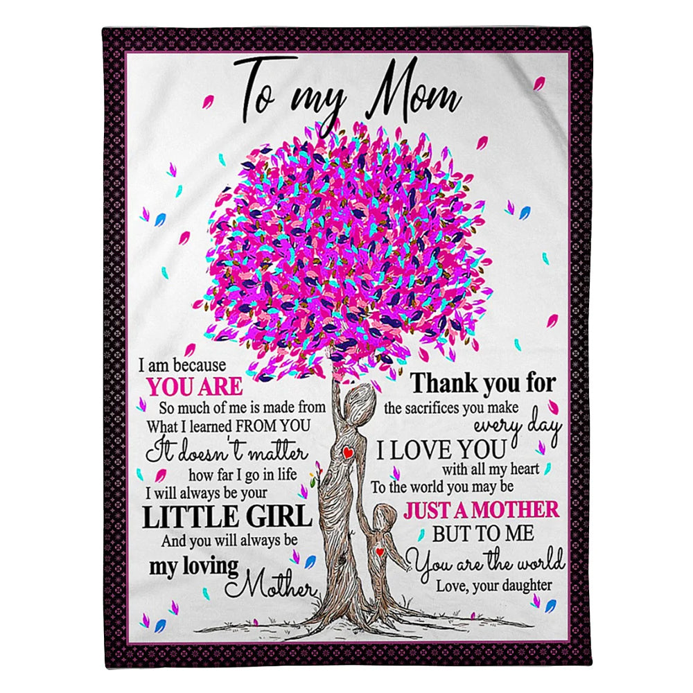 Family To Me You Are The World Little Girl Flannel Blanket For Cozy Bedroom Sofa Decor