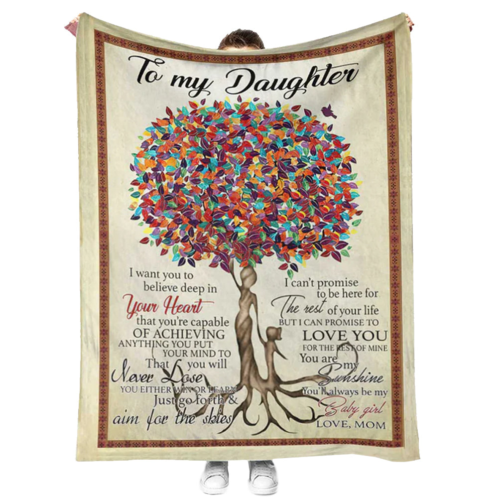 Family To My Daughter From Mom Unique Flannel Blanket For Cozy Bedroom Sofa Decor
