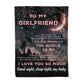 Family To My Girlfriend You Mean The World To Me Flannel Blanket For Cozy Bedroom Sofa Decor