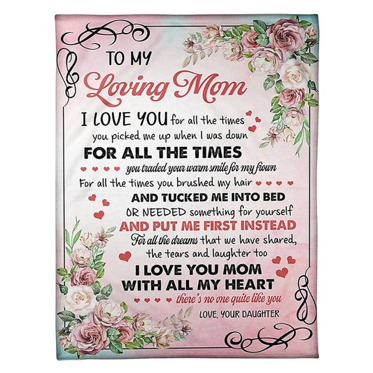 Family To My Mom Flannel Blanket For Cozy Bedroom Sofa Decor