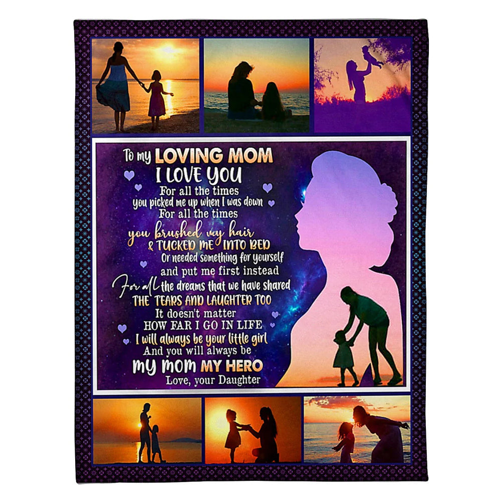 Family To My Mom I Love You Flannel Blanket For Cozy Bedroom Sofa Decor