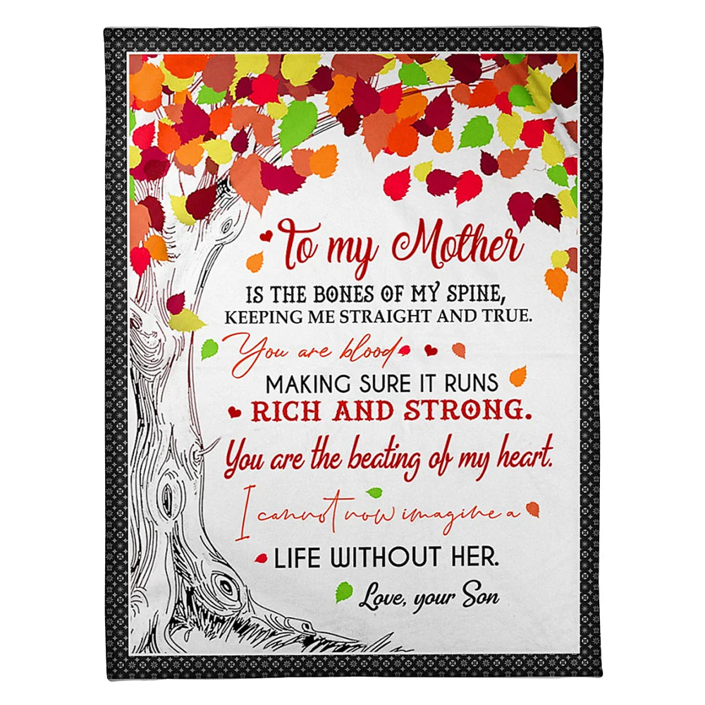Family To My Mother Rich And Strong Flannel Blanket For Cozy Bedroom Sofa Decor