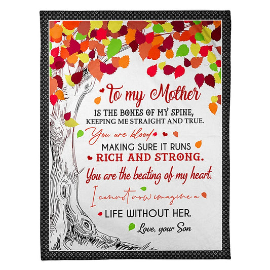 Family To My Mother Rich And Strong Flannel Blanket For Cozy Bedroom Sofa Decor
