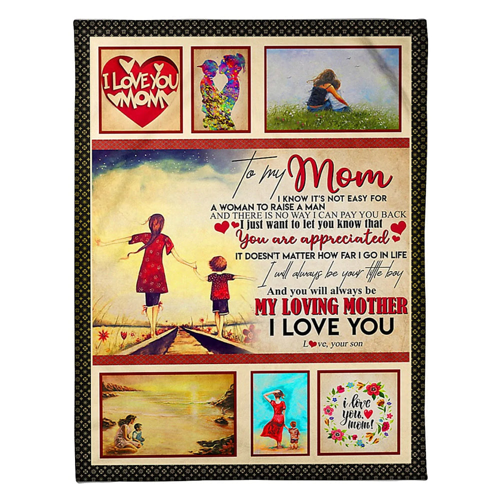 Family To My Mom You Are Appreciated Mother Flannel Blanket For Cozy Bedroom Sofa Decor