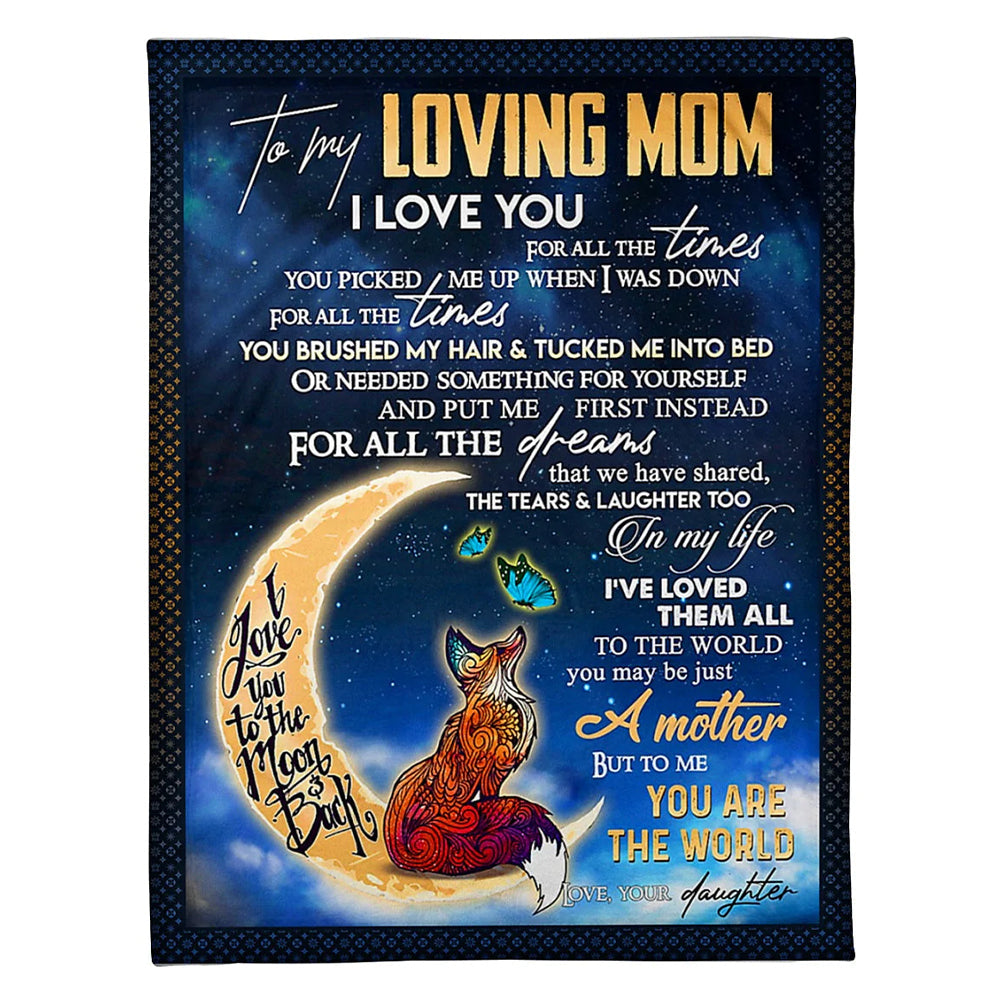 Family To My Mom You Will Always Be My Loving Mom Flannel Blanket For Cozy Bedroom Sofa Decor