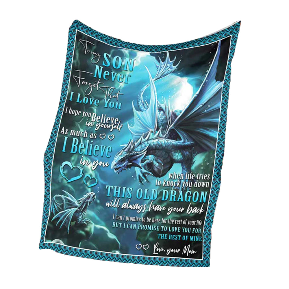 Dragon To My Son Flannel Blanket For Cozy Bedroom Sofa Decor