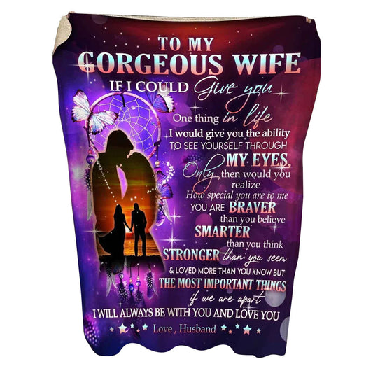 Family To My Wife Couple Love You Flannel Blanket For Cozy Bedroom Sofa Decor