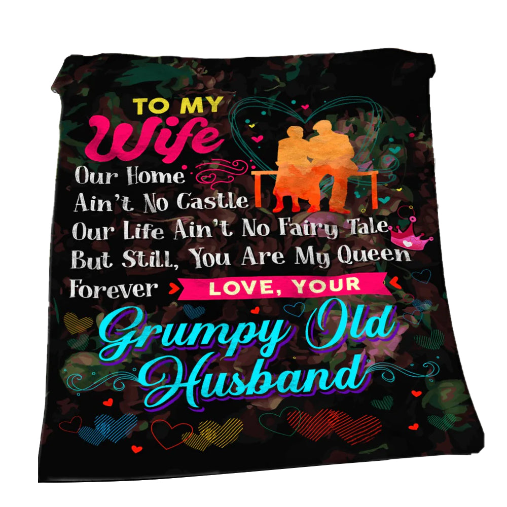 Family To My Wife Couple Love You My Destiny Flannel Blanket For Cozy Bedroom Sofa Decor