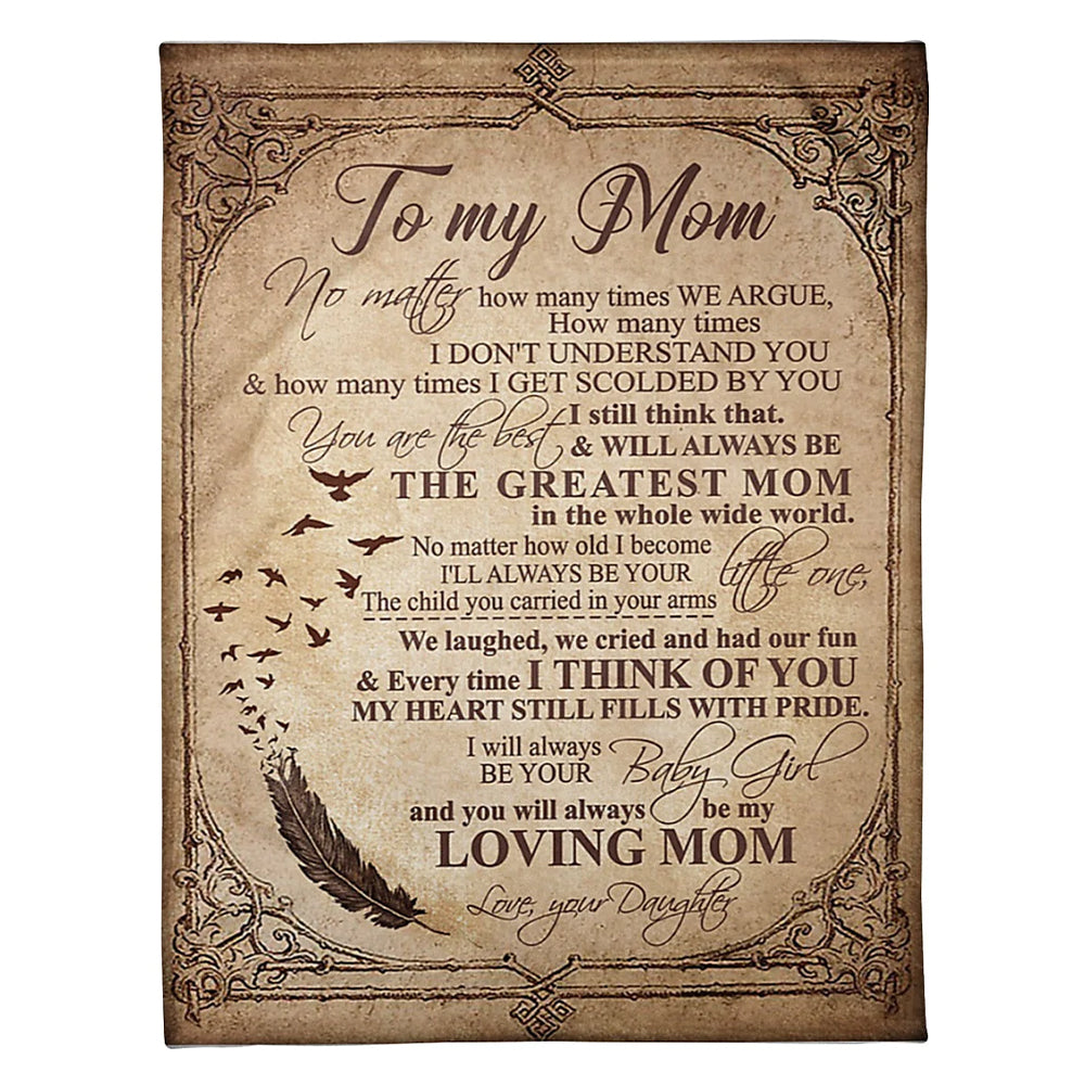 Family Will Always Be The Greatest Mom Mother Flannel Blanket For Cozy Bedroom Sofa Decor