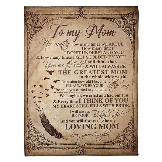 Family Will Always Be The Greatest Mom Mother Flannel Blanket For Cozy Bedroom Sofa Decor