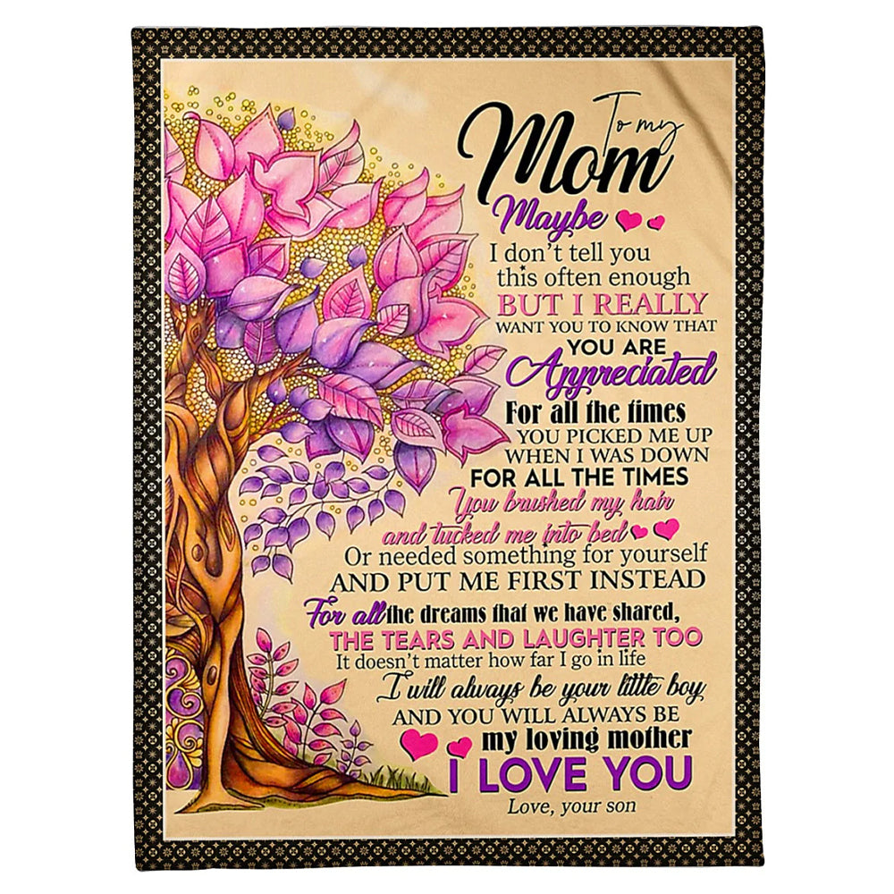 Family I Love You To The Moon And Back Mother Flannel Blanket For Cozy Bedroom Sofa Decor