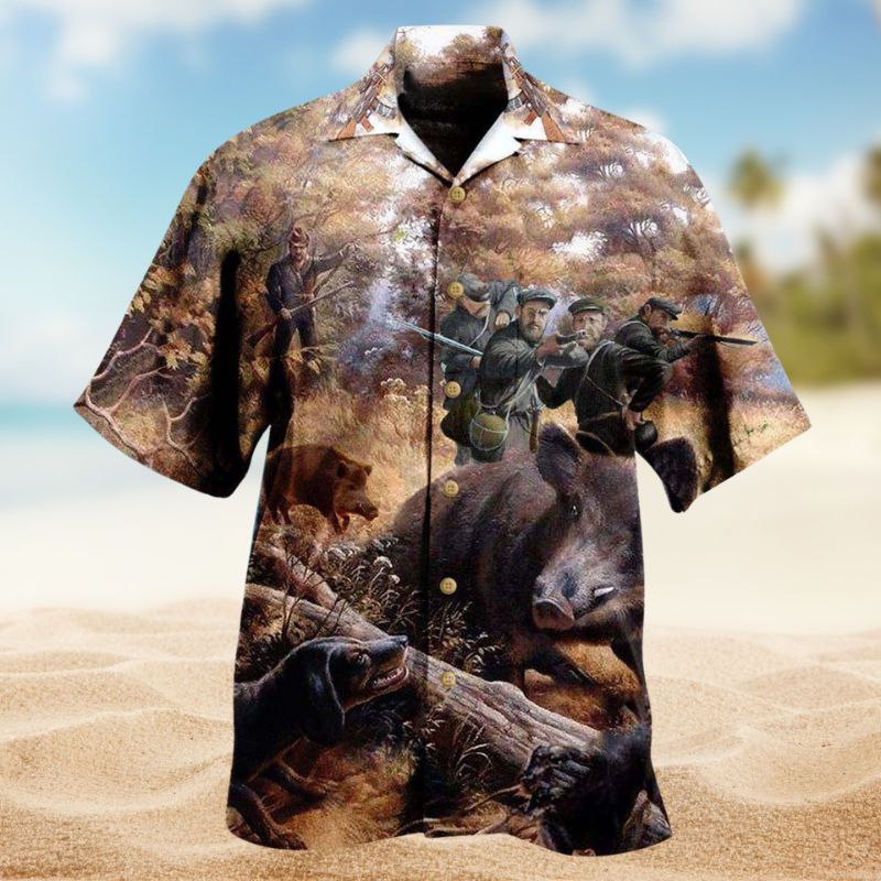 Fantasy Boar Hunting Hawaiian Shirt For Island Getaways Beach Parties And Comfortable Vacation Style