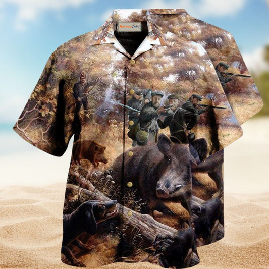 Fantasy Boar Hunting Hawaiian Shirt For Island Getaways Beach Parties And Comfortable Vacation Style