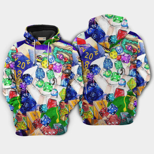 Fantasy Dice D20 Examine Hoodie For Imaginative Art Fans Seasonal Events And Relaxed Style