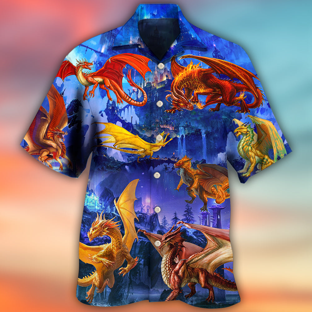 Dragon Fantasy Hawaiian Shirt For Coastal Adventures And Warm Weather Wear
