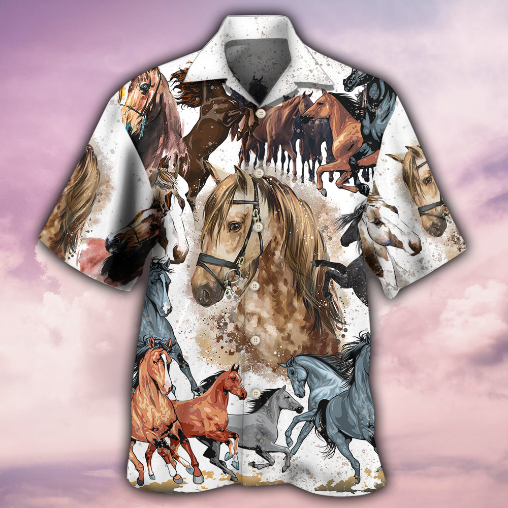 Artistic Horse Hawaiian Shirt With All Over Print For Warm Weather Adventures Parties And Daily Comfort