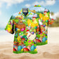 Farm Rooster Easter Eggs Hawaiian Shirt For Resort Events Seasonal Fun And Casual Warm Weather Style