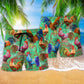 Farm Chicken Love Green Hawaiian Print Beach Shorts For Pet Lover Outdoor Comfort