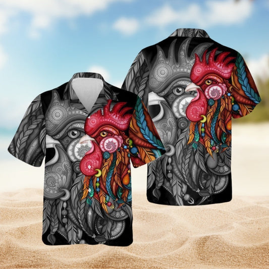 Farm Chicken Rooster Dreamer Hawaiian Shirt For Tropical Holidays, Outdoor Gatherings, And Everyday Comfort