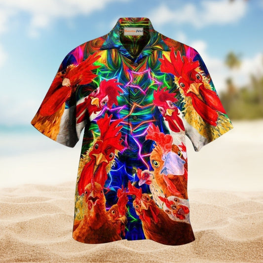 Playful Farm Chickens Hawaiian Shirt For Summer Gatherings Island Travel And Comfortable Casual Wear