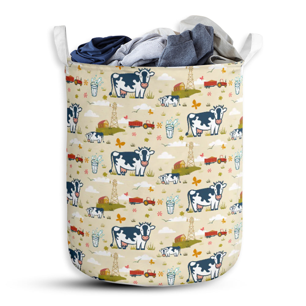 Cow Love My Farm Laundry Basket For Bathroom Bedroom Storage