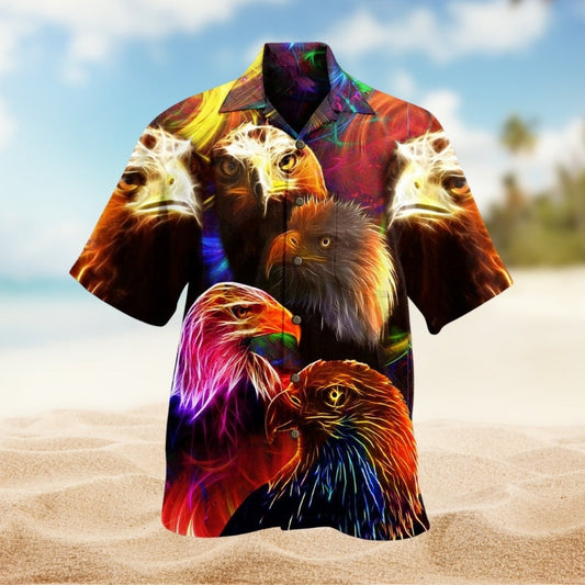 Neon Farm Eagle Mix Hawaiian Shirt For Island Vacations, Resort Wear, And Relaxed Seasonal Style