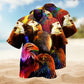Neon Farm Eagle Mix Hawaiian Shirt For Island Vacations, Resort Wear, And Relaxed Seasonal Style