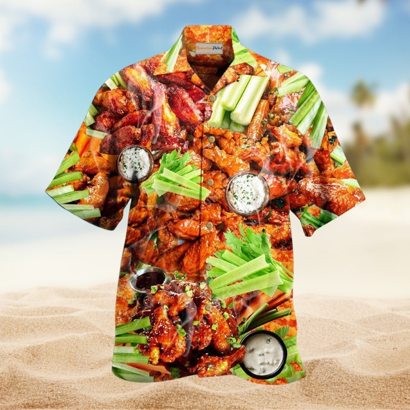 Playful Chicken Wing Hawaiian Shirt For Island Getaways Beach Parties And Comfortable Vacation Style