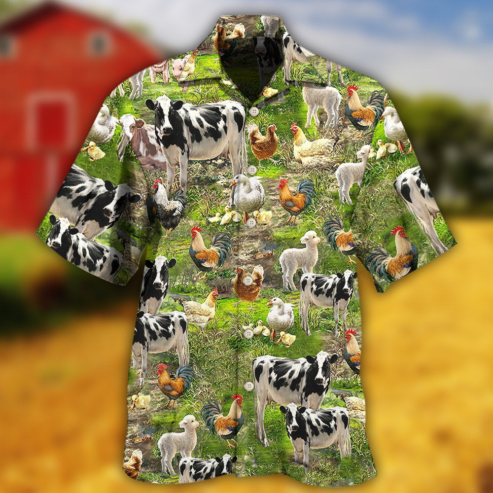 Farm Table Country Hawaiian Shirt For Summer Vacation, Beach Travel, And Casual Wear