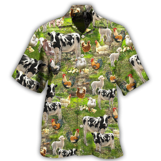 Farm Table Country Hawaiian Shirt For Summer Vacation, Beach Travel, And Casual Wear