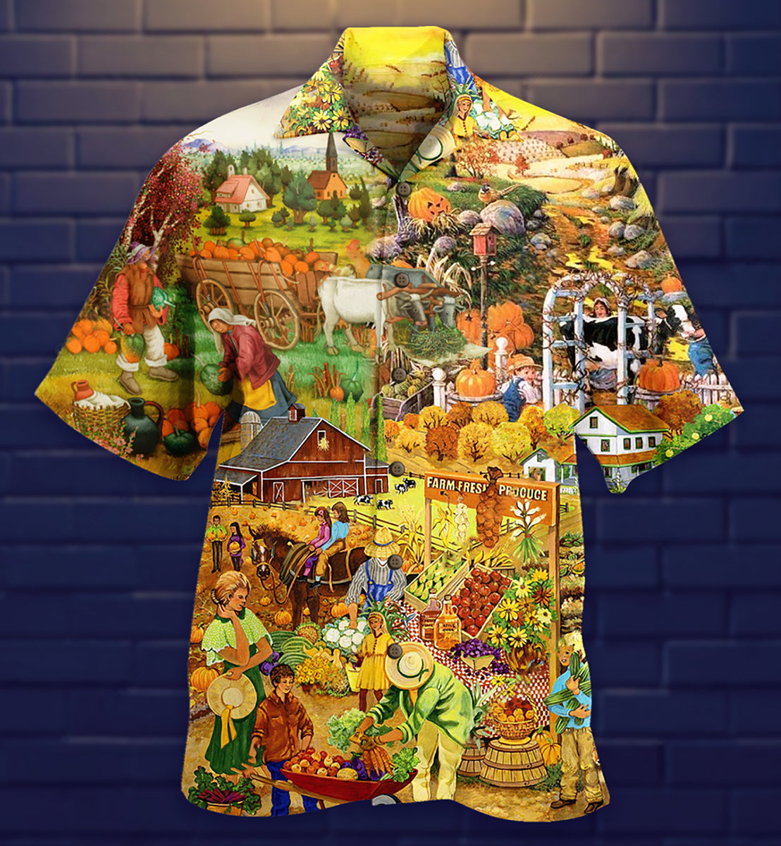 Farmer Farm Everyday Hawaiian Shirt Pattern Detail For Summer Holidays And Outdoor Fun