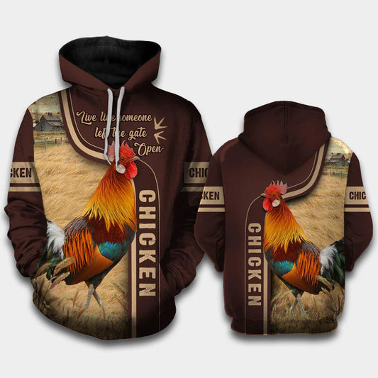 Farm Rooster Stronger Hoodie For Farm Life Travel Days And Comfortable Streetwear