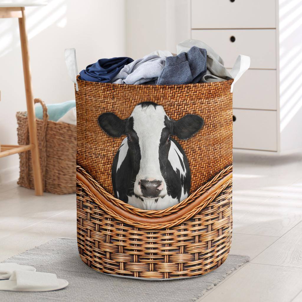 Farm Cow Laundry Basket For Room Home Organizer