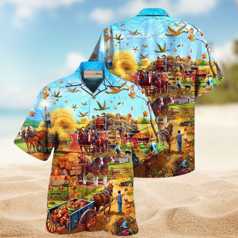 Farmer Happy Harvesting Hawaiian Shirt For Resort Travel Summer Events And Thoughtful Casual Gifting