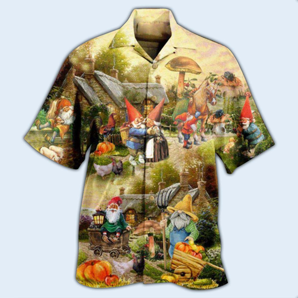Garden Gnome And Farm Life Hawaiian Shirt With All Over Print For Warm Weather Adventures Parties And Daily Comfort