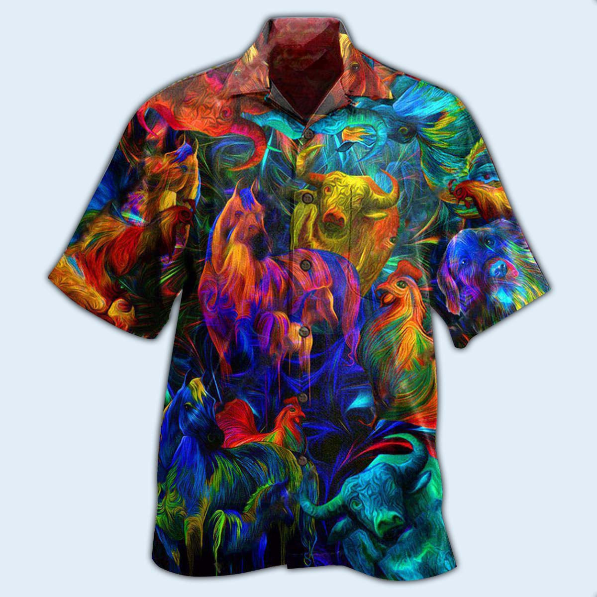 Farm Life And Wildlife Hawaiian Shirt With All Over Print For Island Trips Summer Gatherings And Comfortable Daily Wear