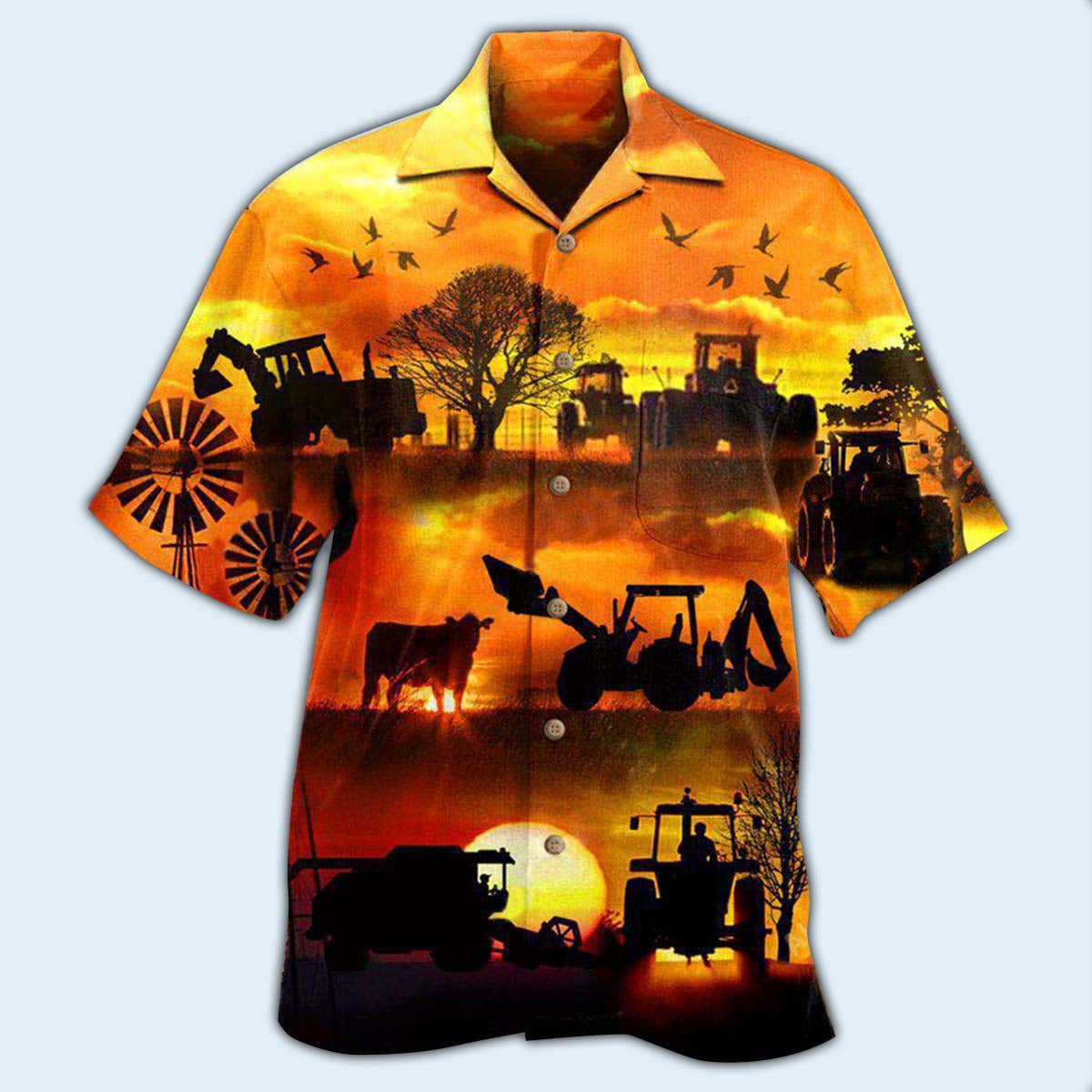 Farm Til Job Done Hawaiian Shirt Pattern View For Relaxed Warm Weather Outfits