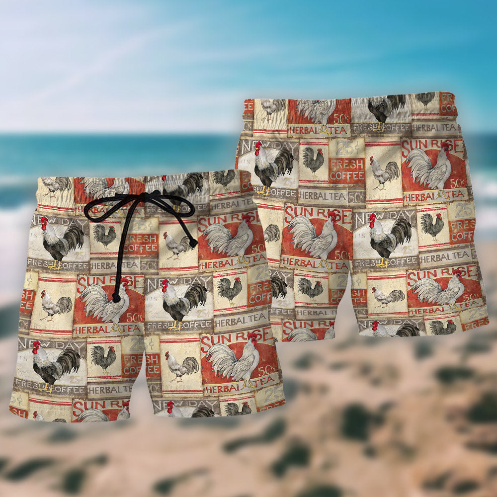 Farmhouse Chicken Patch Beach Shorts For Summer Vacation And Coastal Travel