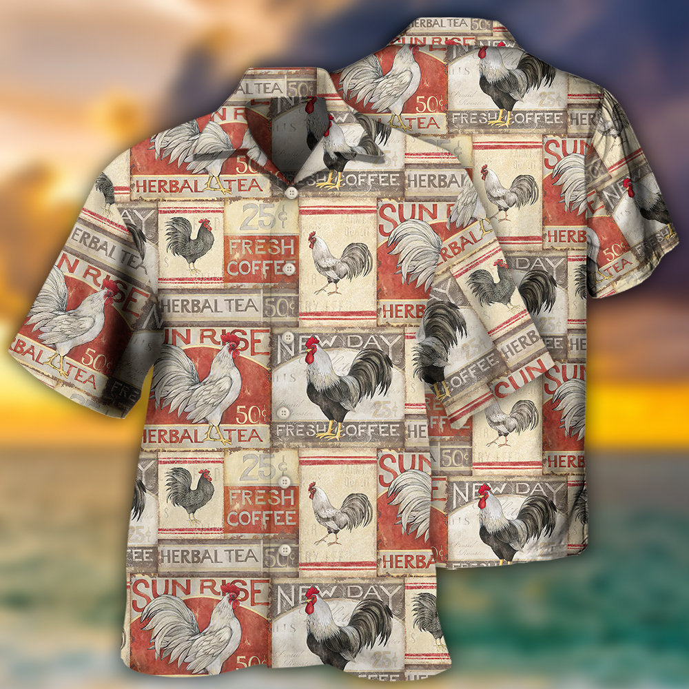 Chicken Farmhouse Patch Hawaiian Shirt Pattern View For Lightweight Everyday Style